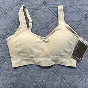 Underoutfit no wire bra, adjustable straps in color stone.  Size small.